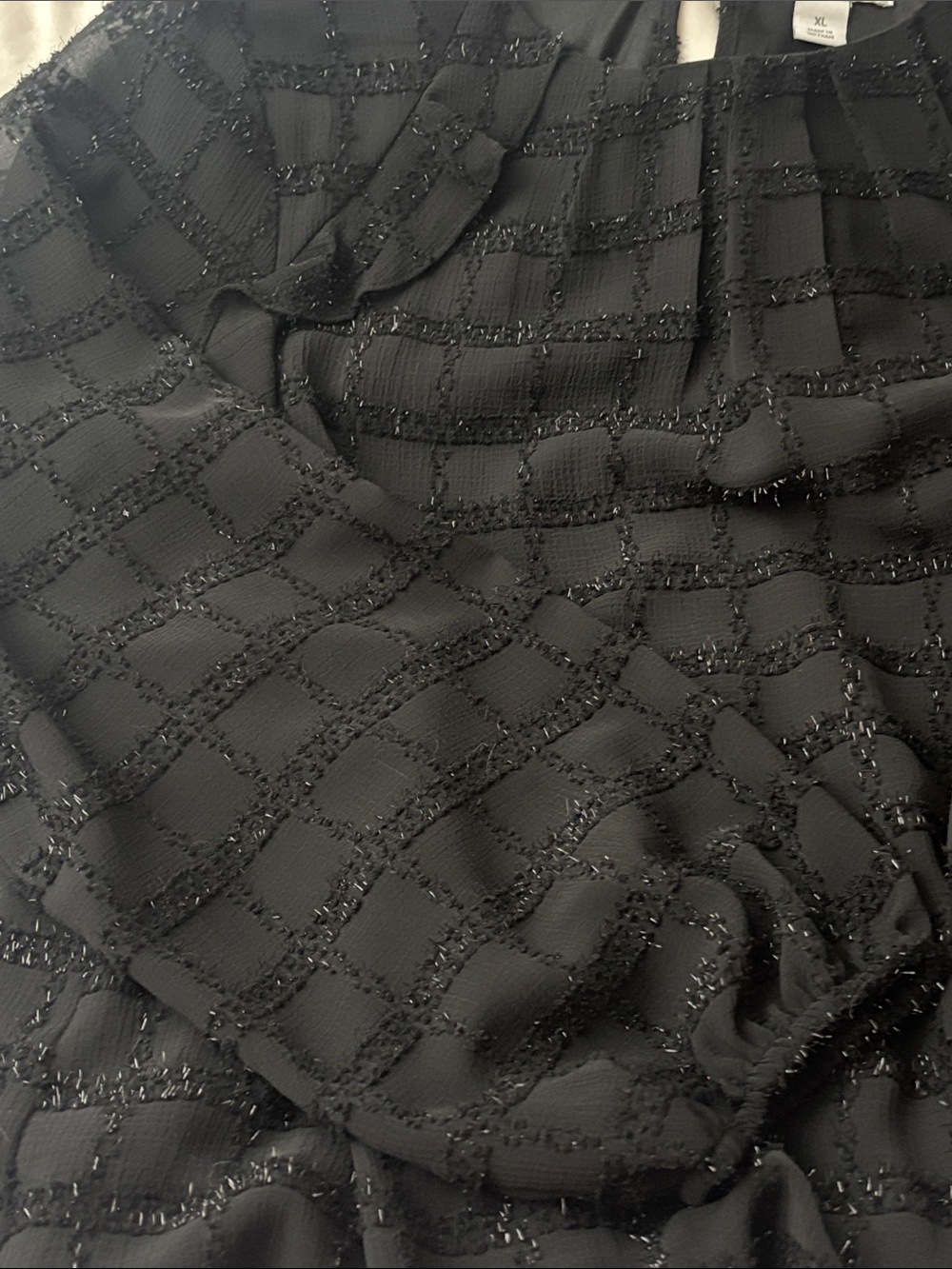 Liz Claiborne NWT Black Striped Bubble Hem Ruffle Blouse Size XL - Picture 14 of 16